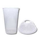 Kit Com 100 Un Copo Plastico Liso Kopus 330 Ml Mais Cod 166 100 Un Tampa Bolha Com Furo Para Milk Shake 330 Ml