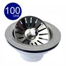 Kit com 100 Unidades Válvula Pia Americana Porca Metal 1623 3.1/2 Cromada - Um Novo Conceito.