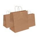 Kit com 100Un de Sacolas de Papel Kraft GG Econômica Biodegradável e Reciclável 41x35x21cm