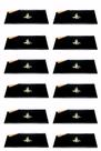 Kit Com 12 Bandejas Sushi e Sashimi Preto