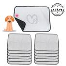 Kit com 12 Banheiro para Cães Tecido Ecológico 70x50 Tradicional - 200 Lavagens - Alta Absorção