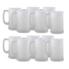 Kit Com 12 Canecas Para Chopp Ou Cerveja Com Vidro Jateado Fosca Para Bar Ou Restaurante 300ml De Alta Resistencia