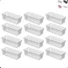 Kit com 12 Cesto Organizador Multiuso Comprido