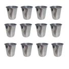 Kit com 12 Copos Cônico em Aluminio Polido 8 cm - 310 ml