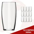 Kit com 12 Copos Oca 300ML Transparente Água Suco Drinks