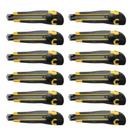 Kit com 12 Estiletes Seller P-700 18mm Corte preciso profissional, empunhadura emborrachada, trava giratória