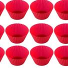 Kit Com 12 Forminhas Para Assar Cup Cake Muffin De Silicone