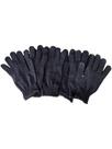 Kit com 12 Luvas Pretas Quentinhas Unissex Anti-derrapante Inverno Lisa