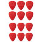 Kit com 12 Palhetas Dunlop Nylon 0,53mm Vermelho