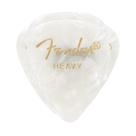 Kit com 12 Palhetas Fender Heavy Celuloide Premium 351 Shape White Moto