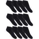 Kit Com 12 Pares De Meias Cano Baixo Preta Masculina