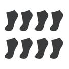 Kit Com 12 Pares De Meias Preta Infantil Juvenil Unissex