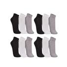 Kit Com 12 Pares De Meias Unissex Feminino E Masculino Cano Curto Trifil Algodão