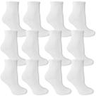 Kit com 12 Pares Meia Infantil Branca Cano Médio