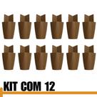 Kit Com 12 Pés Para Multiusos Móveis e Guarda-Roupas em Plástico Resistente - Marrom