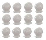 Kit com 12 Puxadores Gavetas Cômodas Portas Bolinha Plástico