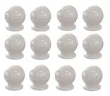 Kit com 12 Puxadores Gavetas Cômodas Portas Bolinha Plástico