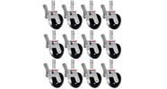 Kit Com 12 Rodízios Giratório Com Freio Para Andaime - JST Kit Com 12 Rodízios Giratório Com Freio Para Andaime - JST