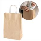 Kit Com 12 Sacolas De Papel Kraft Marrom Natural Com Alça Torcida Para Embalagem Ecológica De Lanche Delivery Presente Lembrancinha E Festa