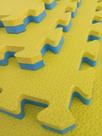 Kit com 12 Tatames Dupla Face Azul com Amarelo 50x50x2cm