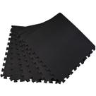 Kit com 12 Tatames Tapetes EVA Com Borda 50cm X 50cm X 1cm Preto