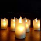 Kit Com 12 Velas De Led Cor Amarelo Castical - Chama Viva