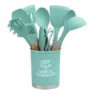 Kit Com 13 Utensílios De Cozinha Gourmet Silicone Livre Bpa