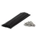 Kit com 144 Raios Pretos 2.0x288mm para Bicicleta Paco