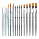 Kit com 15 Pincéis Artísticos GRAF Brush CiS Redondo Chato Conjunto Pintura Tela Fibra Sintética