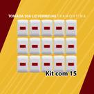Kit com 15 tomada 20a liz vermelha tramontina