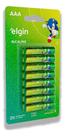 Kit com 16 Pilhas Alcalinas AAA Elgin