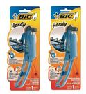 Kit com 2 Acendedor Isqueiro Fogão Forno Fogareiro Bic Handy Multiuso Recarregável
