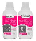 Kit Com 2 Água Oxigenada Cremosa 30 Volumes 90ml Farmax - 2Brasil Trade Comerc