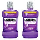 Kit com 2 Antissépticos Bucal Listerine Cuidado Total 500ml