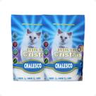 Kit Com 2 Areias Micro Cristais Chalesco 1,8kg Cada Forma Torrões Anti Odor
