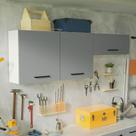 Kit com 2 Armários Aéreos Multiuso 3 Portas Branco/Cinza Agata Madesa