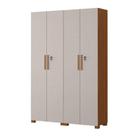 Kit com 2 Armários Multiuso Escritório NT4020 4 Portas e Prateleiras Marrom/Freijó Trend/Off White Tx Kit com 2 Armários Multiuso Escritório NT4020 4 Portas e Prateleiras Marrom/Freijó Trend/Off White Tx