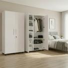 Kit com 2 Armários Multiuso Gold 2 Portas para Organização de Quarto e Área de Serviço - Branco Kit com 2 Armários Multiuso Gold 2 Portas para Organização de Quarto e Área de Serviço - Branco