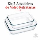 Kit com 2 Assadeiras De Vidro Retangular Refratárias