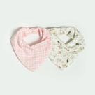 Kit Com 2 Babadores Hug Bandana Gatinhos Rosa Iogurte