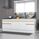 Kit com 2 Balcões de Cozinha 150cm e 70cm com Rodapé Veneza Multimóveis V2108