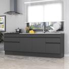 Kit com 2 Balcões de Cozinha 150cm e 70cm com Rodapé Veneza Multimóveis V2108
