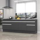 Kit com 2 Balcões de Cozinha 150cm e 70cm com Rodapé Veneza Multimóveis V2108 Kit com 2 Balcões de Cozinha 150cm e 70cm com Rodapé Veneza Multimóveis V2108