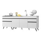 Kit Com 2 Balcões De Cozinha 150cm E 70cm Veneza Multimóveis V2073 Branco/preto Branco/preto Kit Com 2 Balcões De Cozinha 150cm E 70cm Veneza Multimóveis V2073 Branco/preto Branco/preto