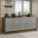 Kit Com 2 Balcões De Cozinha 4 Portas 3 Gavetas Rustic/Cinza Kit Com 2 Balcões De Cozinha 4 Portas 3 Gavetas Rustic/Cinza