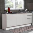 Kit Com 2 Balcões De Cozinha Frentes Branco Brilho Branco Kit Com 2 Balcões De Cozinha Frentes Branco Brilho Branco