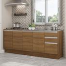 Kit Com 2 Balcões De Cozinha Madesa Glamy 4 Portas 3 Gavetas (sem Tampo E Pia) - Rustic Rustic