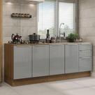 Kit com 2 Balcões de Cozinha Madesa Lux 4 Portas 3 Gavetas (Sem Tampo e Pia) - Rustic/Cinza