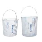 Kit com 2 Baldes Plásticos Graduados Transparente - 12L e 20L