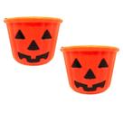 Kit Com 2 Baldinhos Abobora Halloween